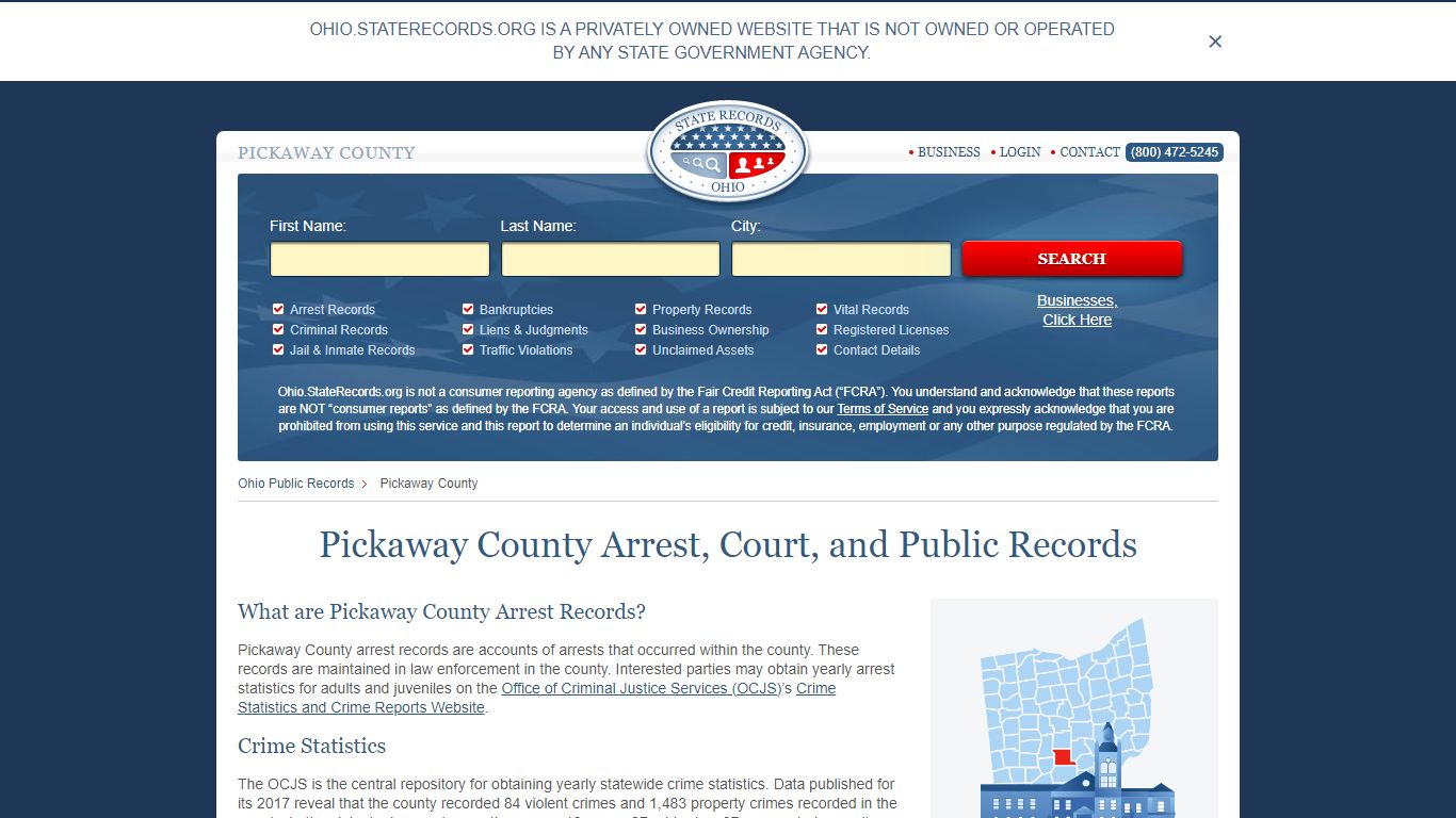 Pickaway County Arrest, Court, and Public Records