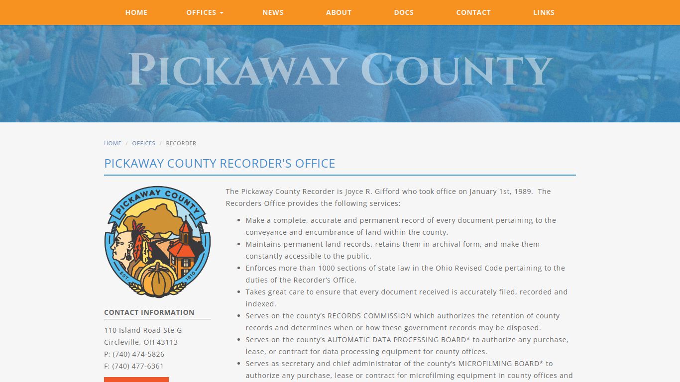 Pickaway County, Ohio - Recorder's Office