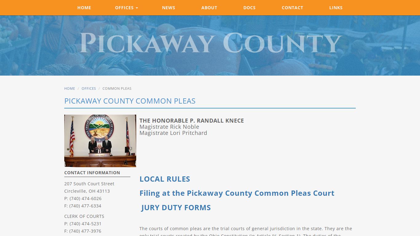 Pickaway County, Ohio - Common Pleas